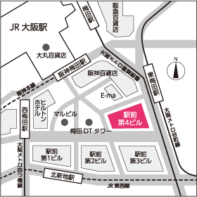 MAP 大阪市北区梅田1丁目11-4 大阪駅前第4ビル9F